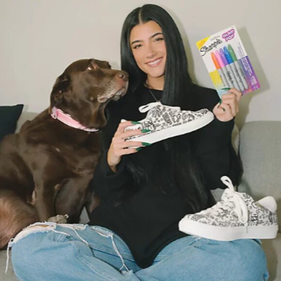 D'Amelio Footwear x Sharpie Coffee Print White Shoes - Picture 5 of 5